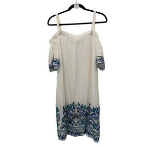 Cottage Core, Embroidered, Vintage Sandra Darren Dress White